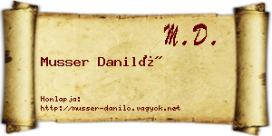 Musser Daniló névjegykártya